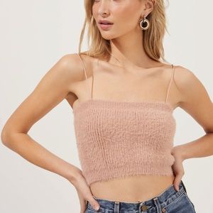 Zara fuzzy crop top tank